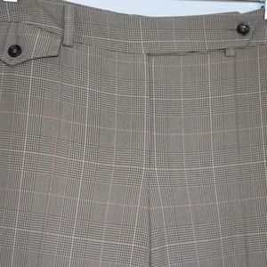 Women's Ann Taylor Taupe Plaid Dress Trousers 6
